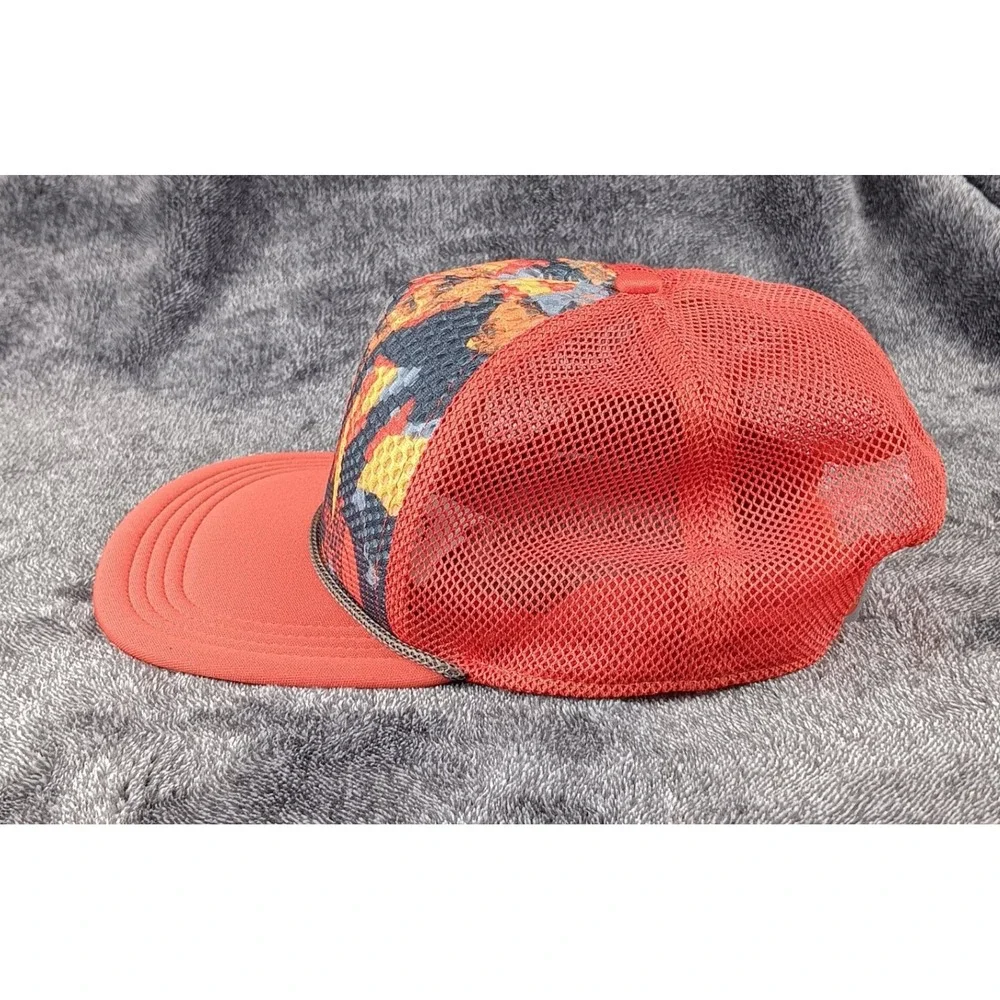 The North Face Mesh Trucker Hat Orange Camo‎ Logo Snapback Unisex One Size